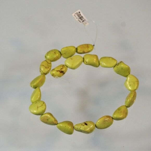 Strand Lime Green Nugget Stone Beads 16 inch Long Crafts Jewelry Making - Picture 3 of 5